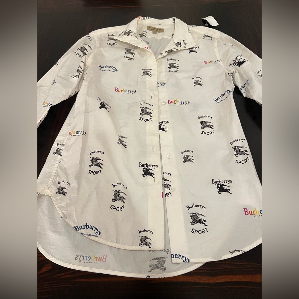 Burberry White Logo Graphic Shirt